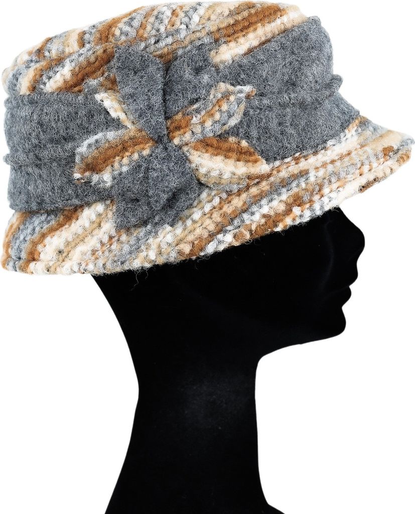 Hut Floral aus softer Wolle, mit floraler Applikation von collezione alessandro