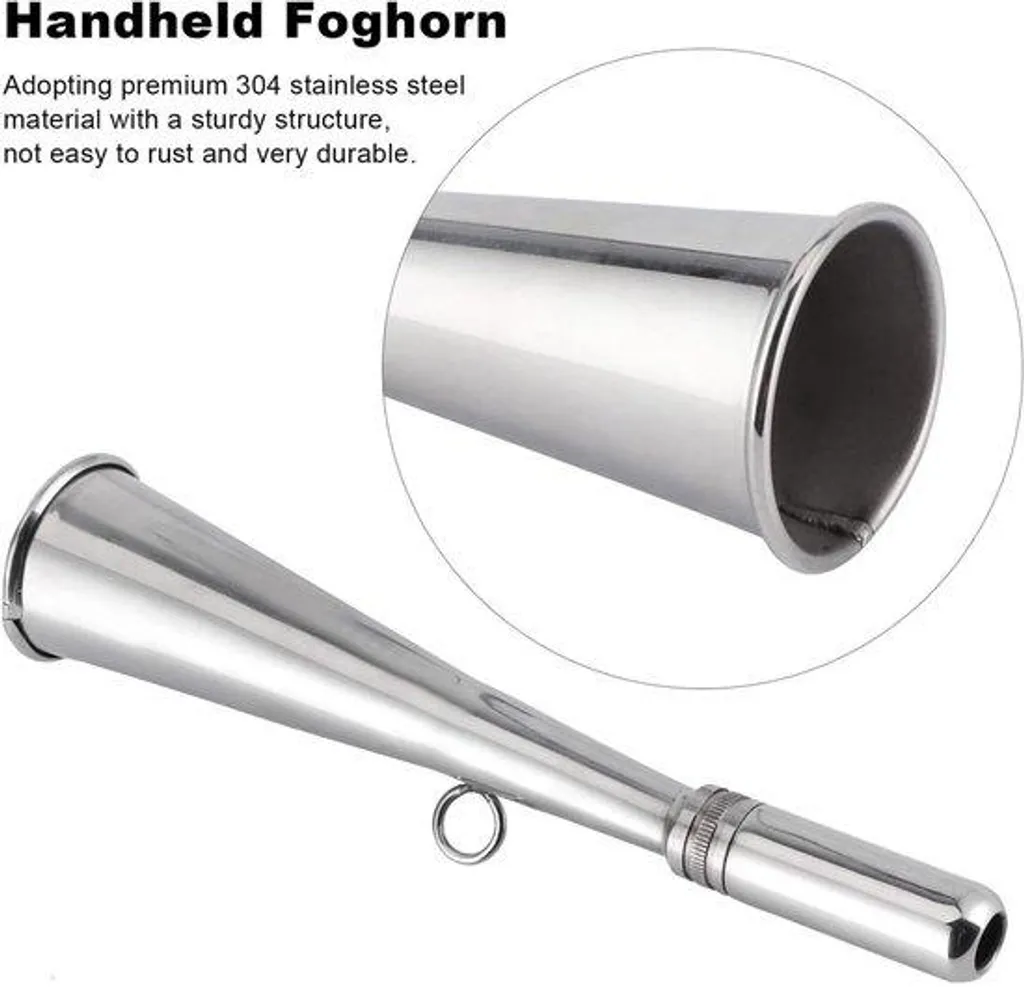 Corne de Brume Manuelle Inox avec Embout Amovible - Accessoire de Sécurité