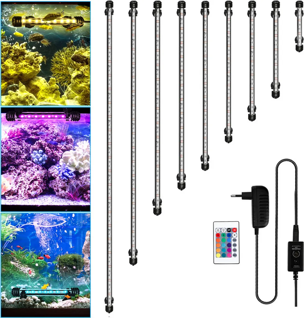 Design Acquario: Luce LED RGB SWANEW 62cm Subacquea Effetto Moonlight