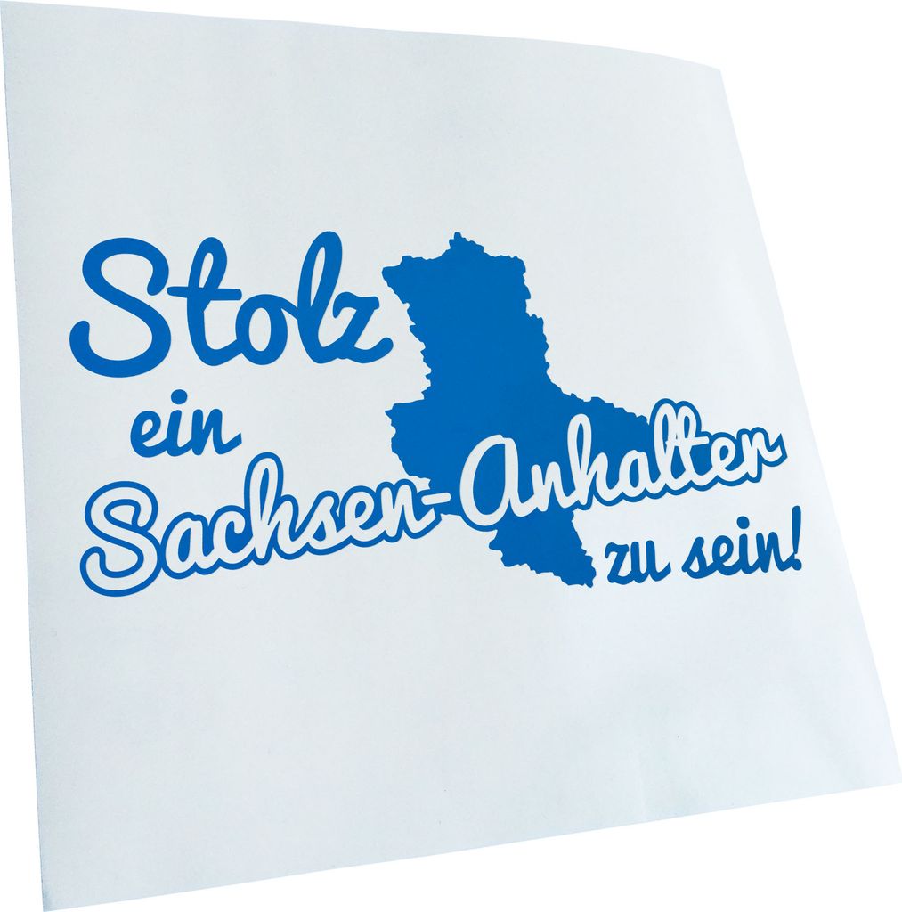 Kiwistar - Autoaufkleber - Sachsen-Anhalt Stolz - Blau - 50x25cm - Aufkleber für Auto, Laptop, Fahrrad, LKW, Motorrad mehrfarbig JDM Decal Racing