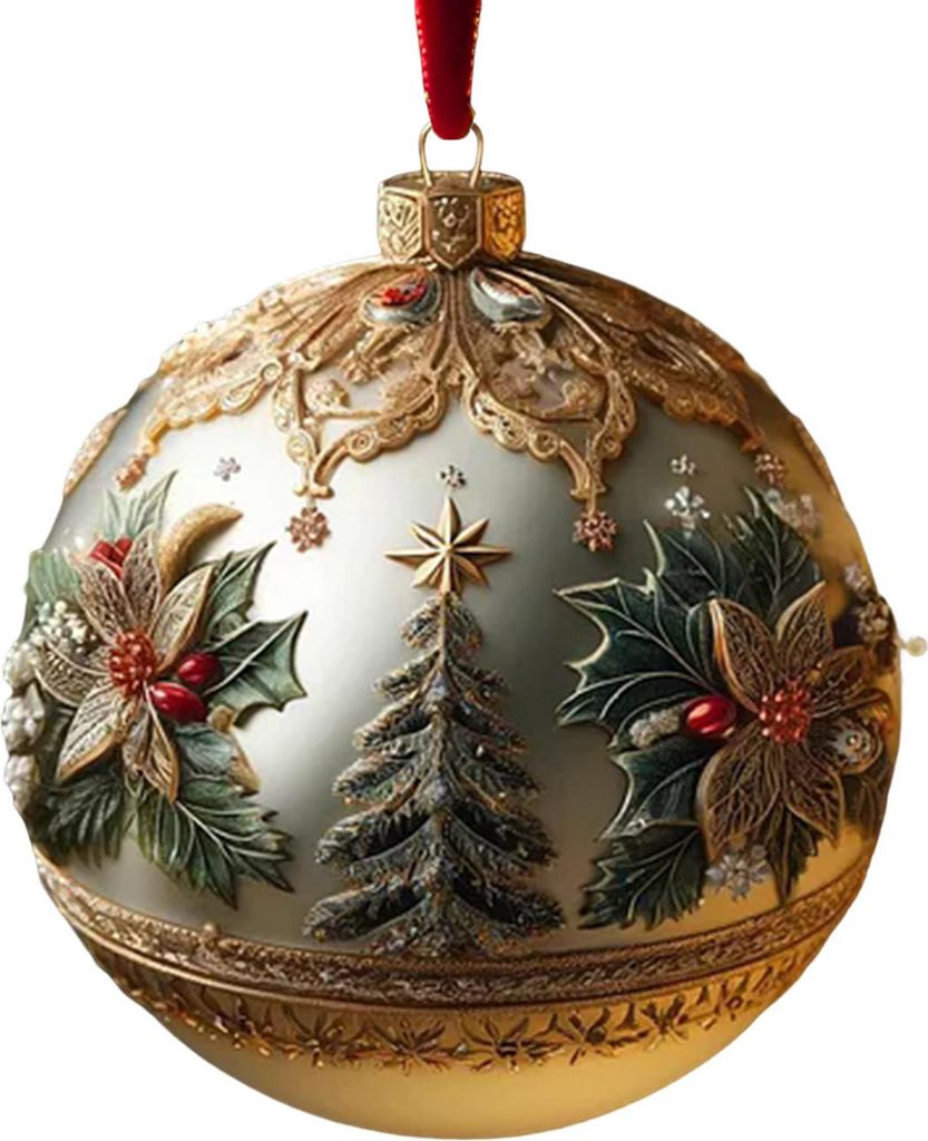 3D-Weihnachtsornament „Märchenplanet“, Schneekugeln, Weihnachtsbaum, Schneeflocke, Rentier, Hängedekoration für die Feiertage und das Zuhause