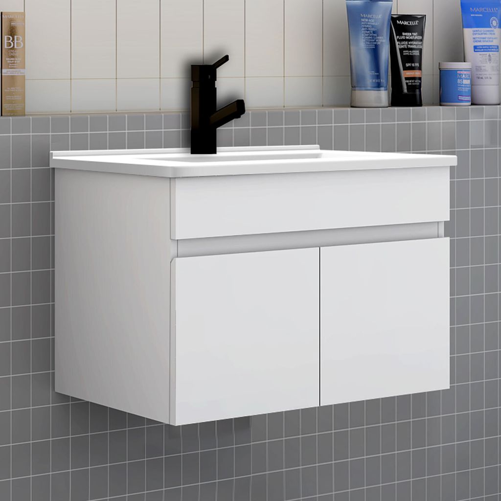 Badezimmer Badmöbel 60 cm Dünn Keramik Waschtisch mit Produktbild 