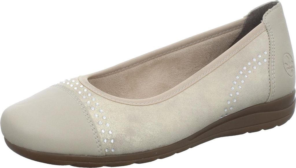 Rieker Damen-Ballerina Beige-Mehrfarbig, Farbe:beige/schlamm, EU Größe:39