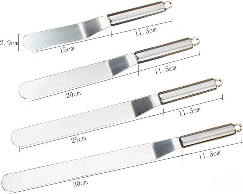 Cremespatel aus Edelstahl, gebogenes Zuckergusswerkzeug zum Dekorieren von Kuchen, 6/8/10/12 Zoll, bequemer Griff, DIY-Kuchenwerkzeuge, Zuckergussu...