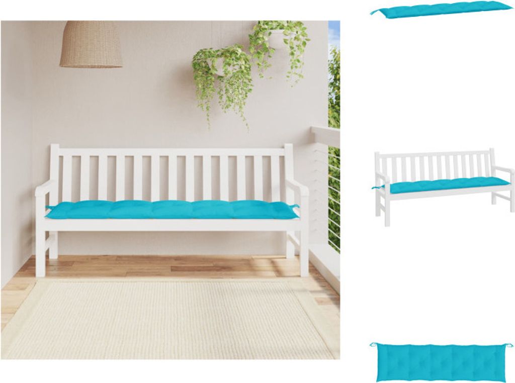 vidaXL Gartenbank-Auflage Türkis 180x50x7 cm Oxford-Gewebe - Sitzpolster