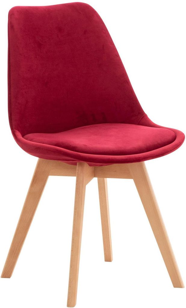Bequemer Esszimmerstuhl – Küchenstuhl – Pflegeleichte Polsterung | Farbe: Rot | Material: Weich