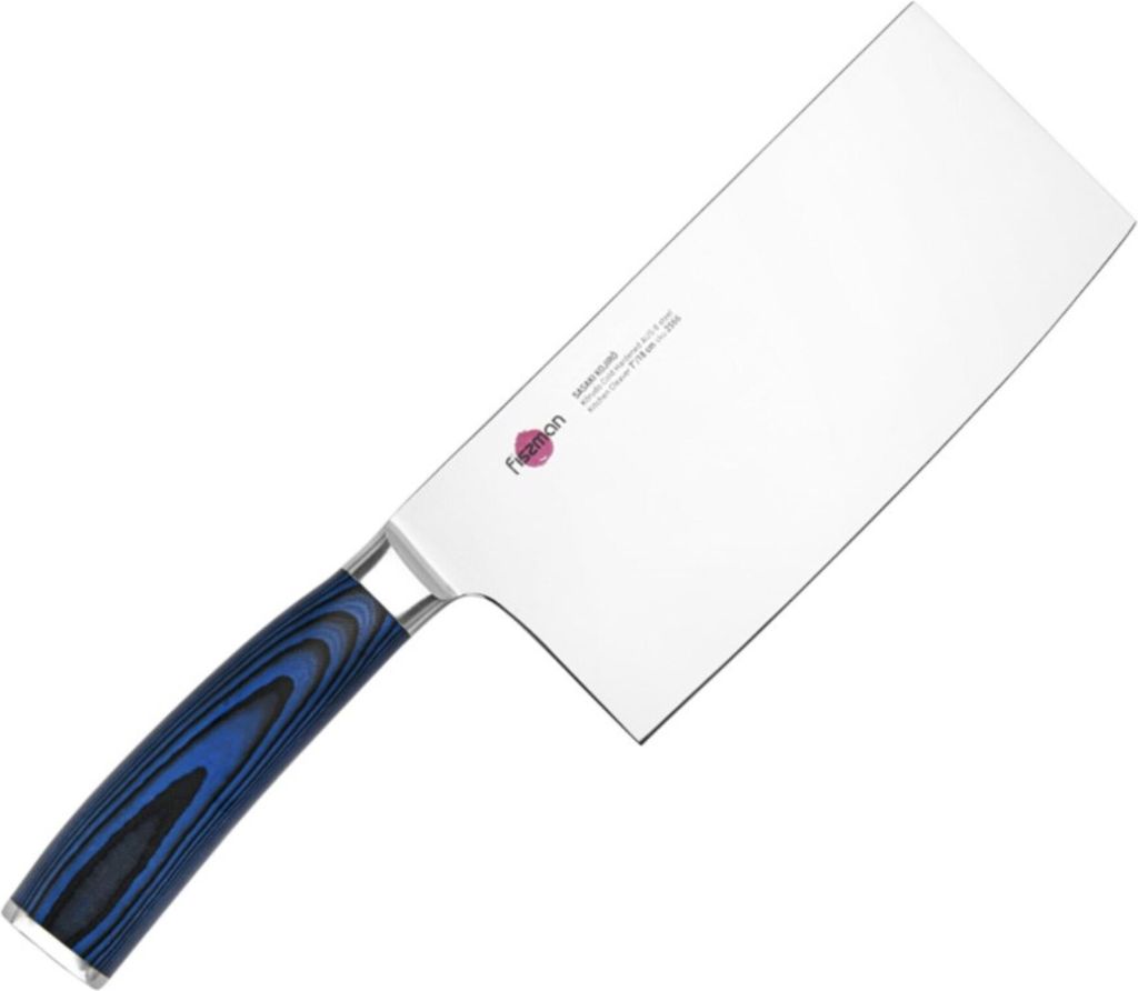 Fissman-Kensei Kojiro-Hackbeil, AUS-8-Stahl, 18 cm, silber/blau