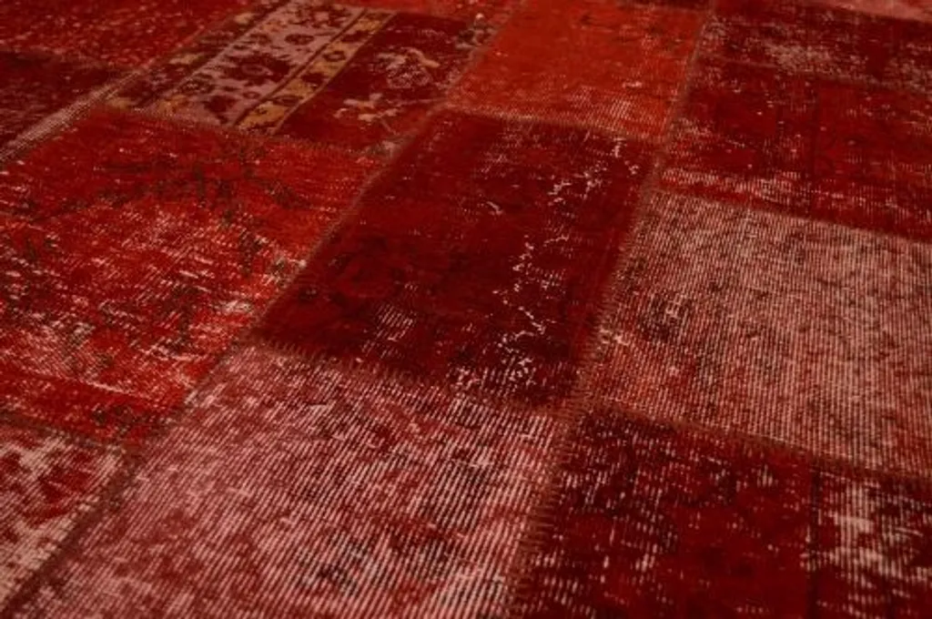 Patchwork rouge 140x200 cm - Parure de lit style bohème et chic