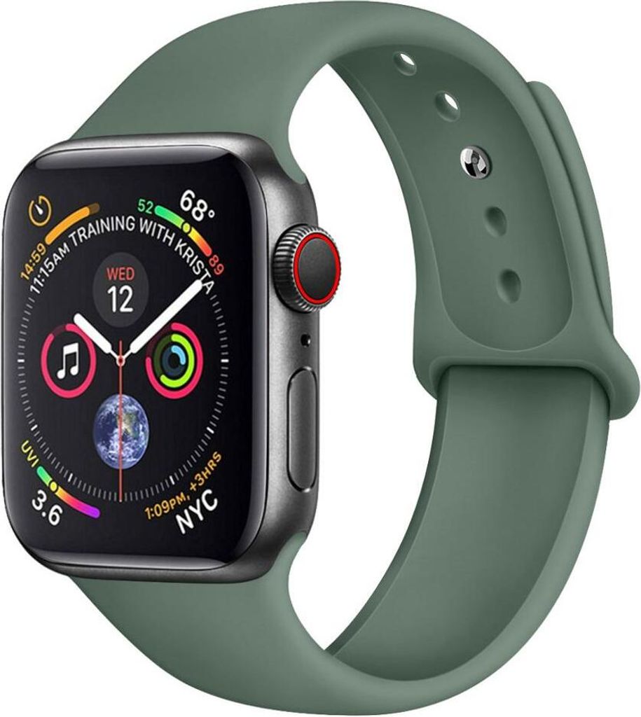 Armband für Apple Watch Series 8 7 6 5 4 3 2 1 SE - Silikon Ersatzarmband Premium Band - Nachtgrün - 42mm 44mm 45mm