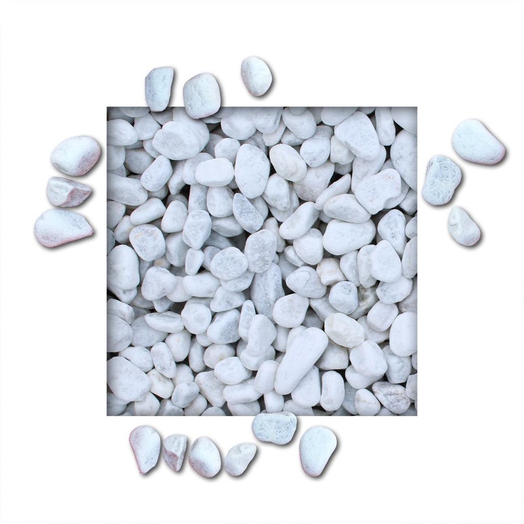 25 kg Marmorkies Carrara Weiss verschiedene Körnungen Produktbild 