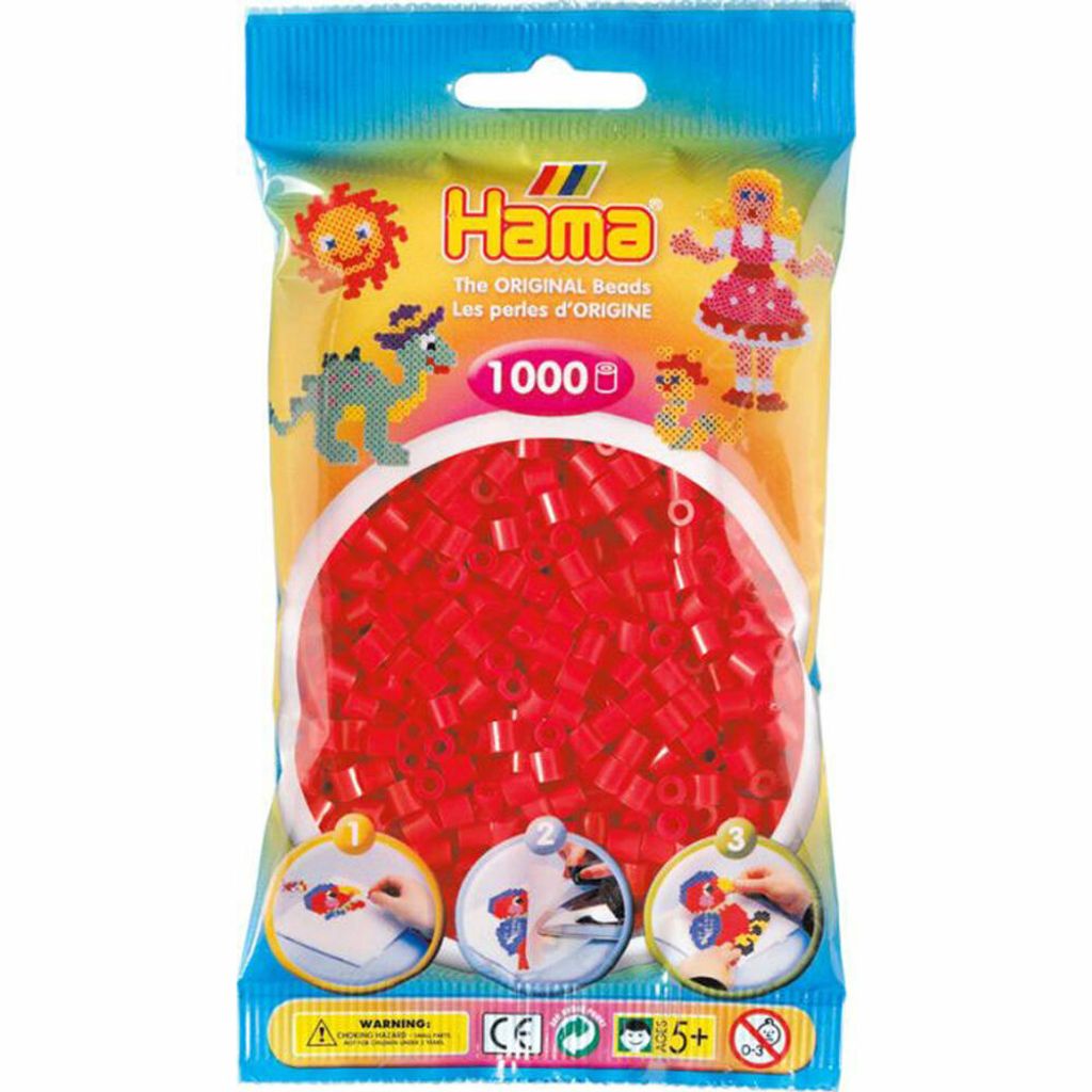 Hama-Perlen Rot 1000Stück, 1Beutel Produktbild 