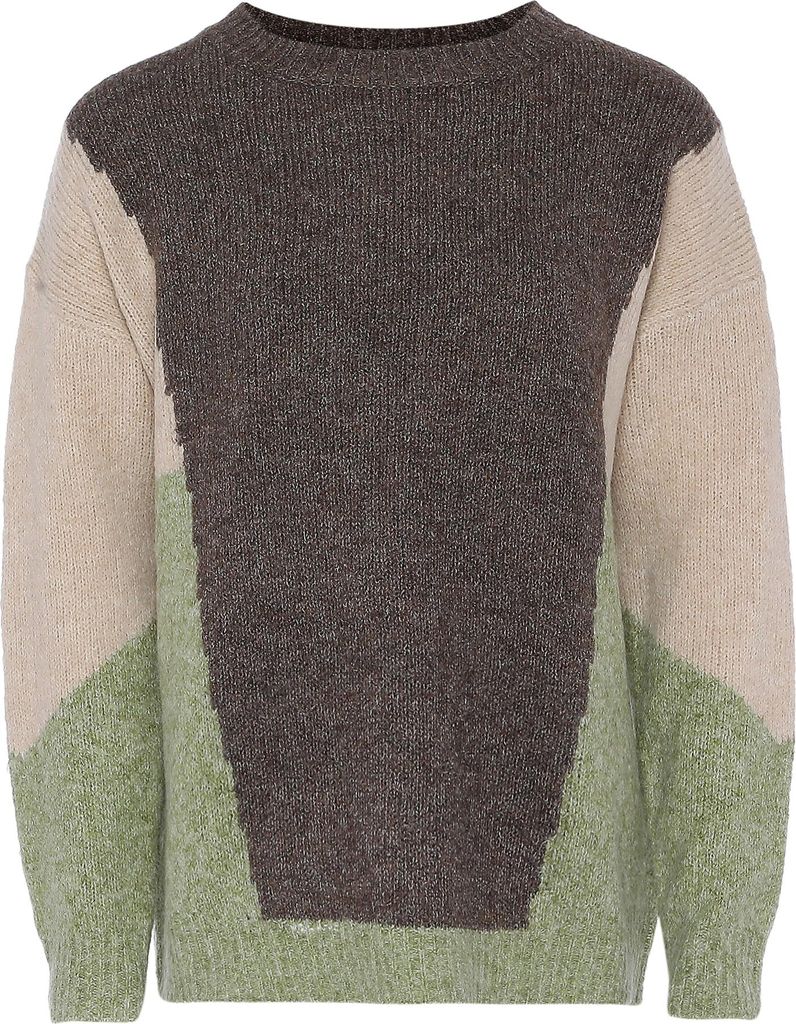 TANUNA damen pullover - grün mehrfarbig, XL/XXL