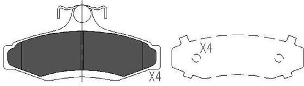 KAVO PARTS Bremsbeläge Satz Bremsklötze für MITSUBISHI MAGNA Station Wagon (TH) KBP-1006