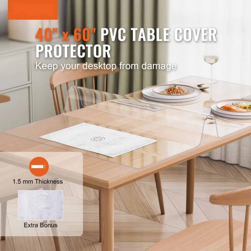 Protection de table PVC anti-rayure 101x152 cm - Solution nappe étanche - 2