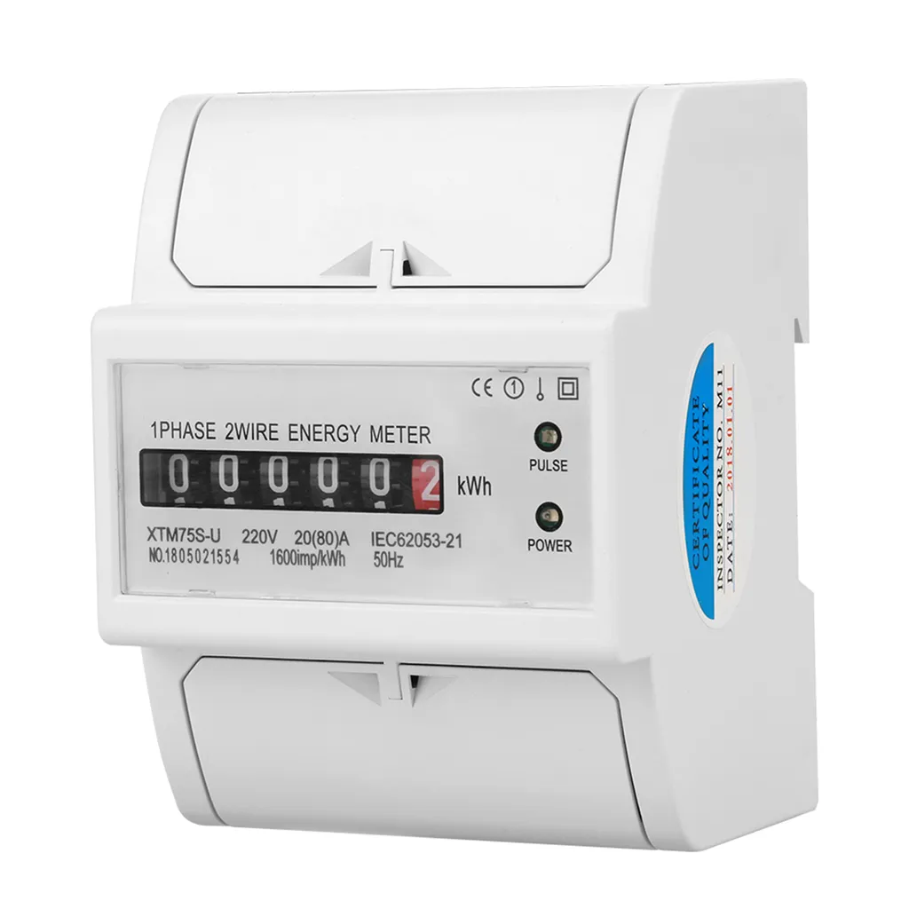 Compteur électrique LCD 1 phase Rail DIN - Compact et haute précision