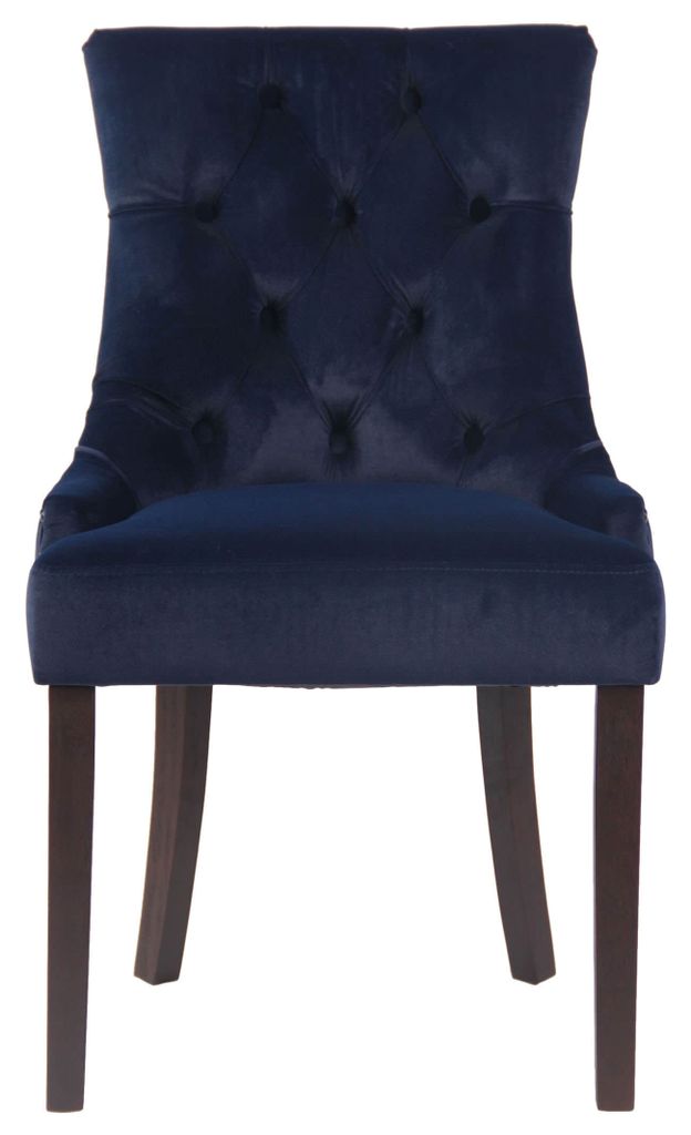4er Set Esszimmerstühle HLO-CP29 Samt antik blau