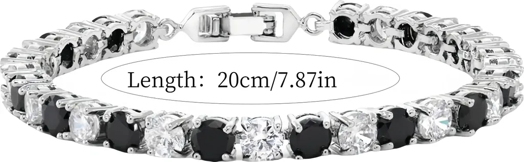 Bracelet argent 925 robuste de 20cm avec pierres précieuses durables