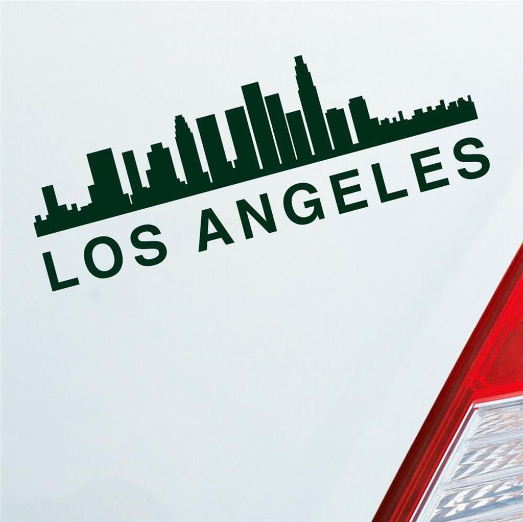 Auto Aufkleber Los Angeles Stadt City USA Kalifornien State 19x7 cm Dunkelgrün Sticker Heckscheibenaufkleber