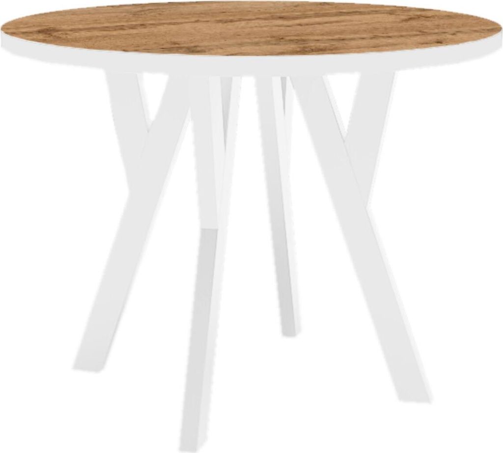 Runder Tisch mit ausziehbare Tischplatte Stella 191 Esstisch aus Holz 100 x 140 cm Esszimmertisch für 4-6 Personen, Große: 100 x 140 cm, Farbe: E...