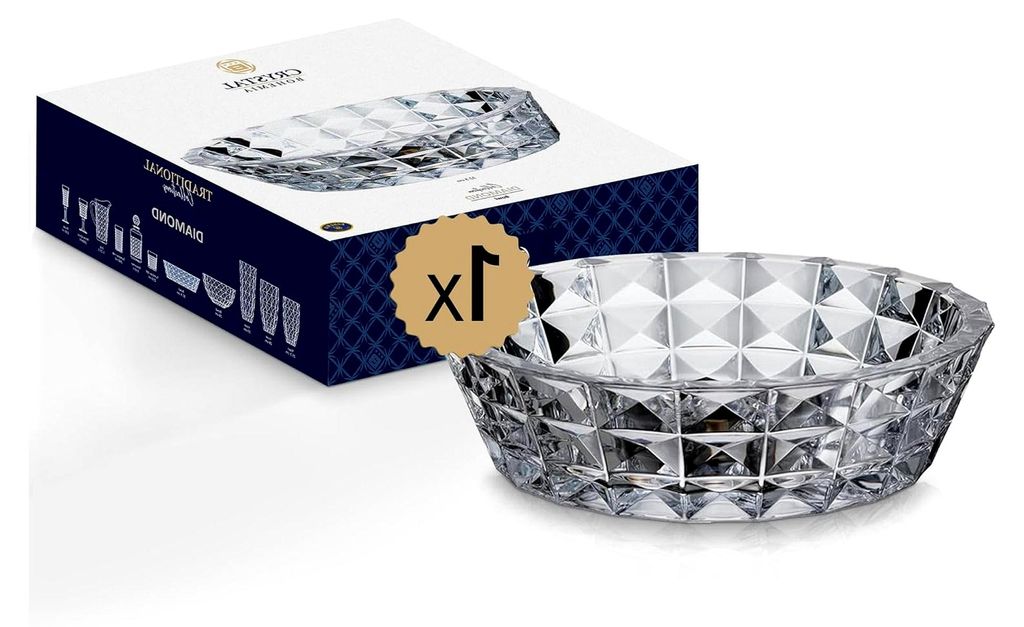 Glas-Schale aus Kristall - 324 x 324 x 92 mm - Spülmaschinenfeste Schüssel für Obst, Salate und Desserts - Geeignet für Alltag, Feiern, Gastron...
