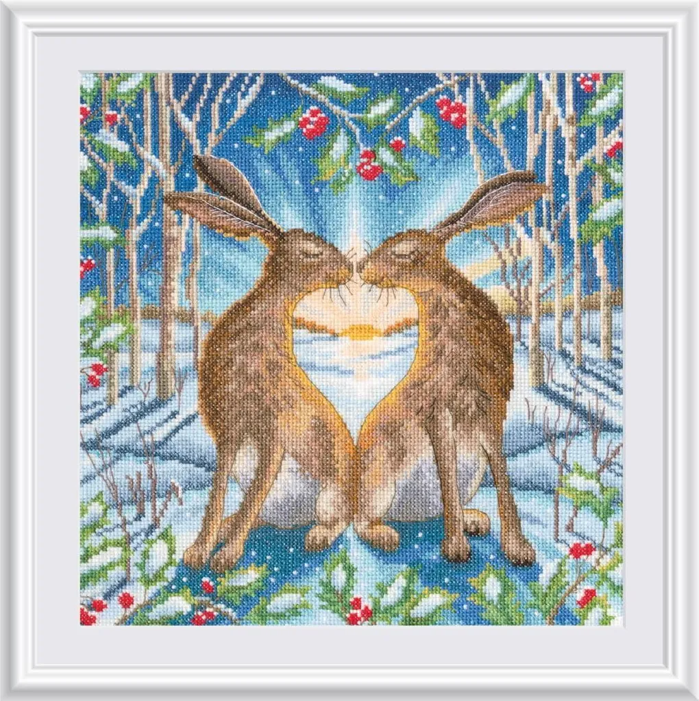 Kit Broderie Point de Croix pour Déco Murale Bonjour RTO 27x27 cm