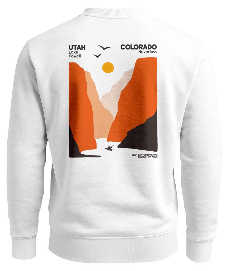 Sweatshirt Herren Pullover mit Backprint mit Canyon-Motiv Lake Powell Graphic Print Fashion Outdoor Streetwear Neverless