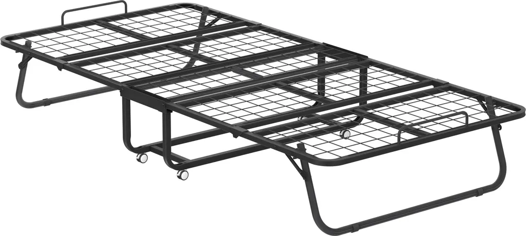 LZQ Lit pliant 90x200cm avec matelas confortable et cadre en acier robuste