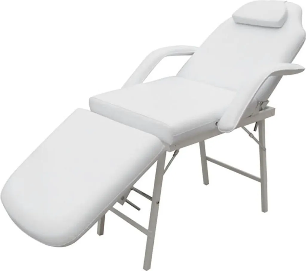 Fauteuil esthétique pour soins à domicile portable et pliable blanc