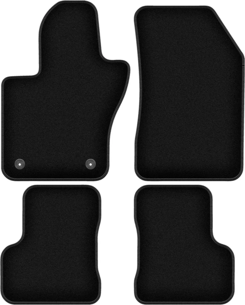 Tappetini in velluto per Jeep Renegade II (2018-, SUV) neri, set 4 pz, con fissaggi