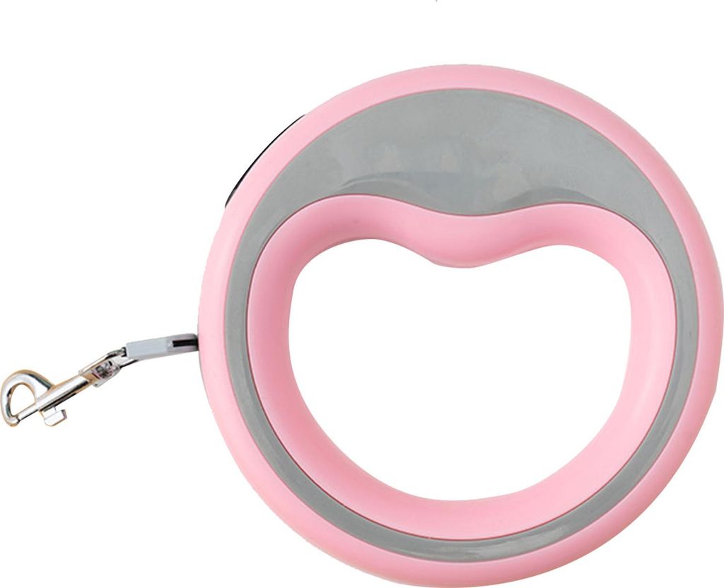 Einziehbare Hundeleine, ergonomisches, robustes, automatisches Haustierseil für das Lauftraining mit Katzen, Rosa