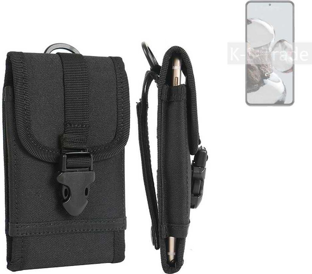 K-S-Trade Holster Handy Hülle kompatibel mit Xiaomi 12T Holster Handytasche Gürtel Tasche Schutz Hülle Robust Outdoor schwarz