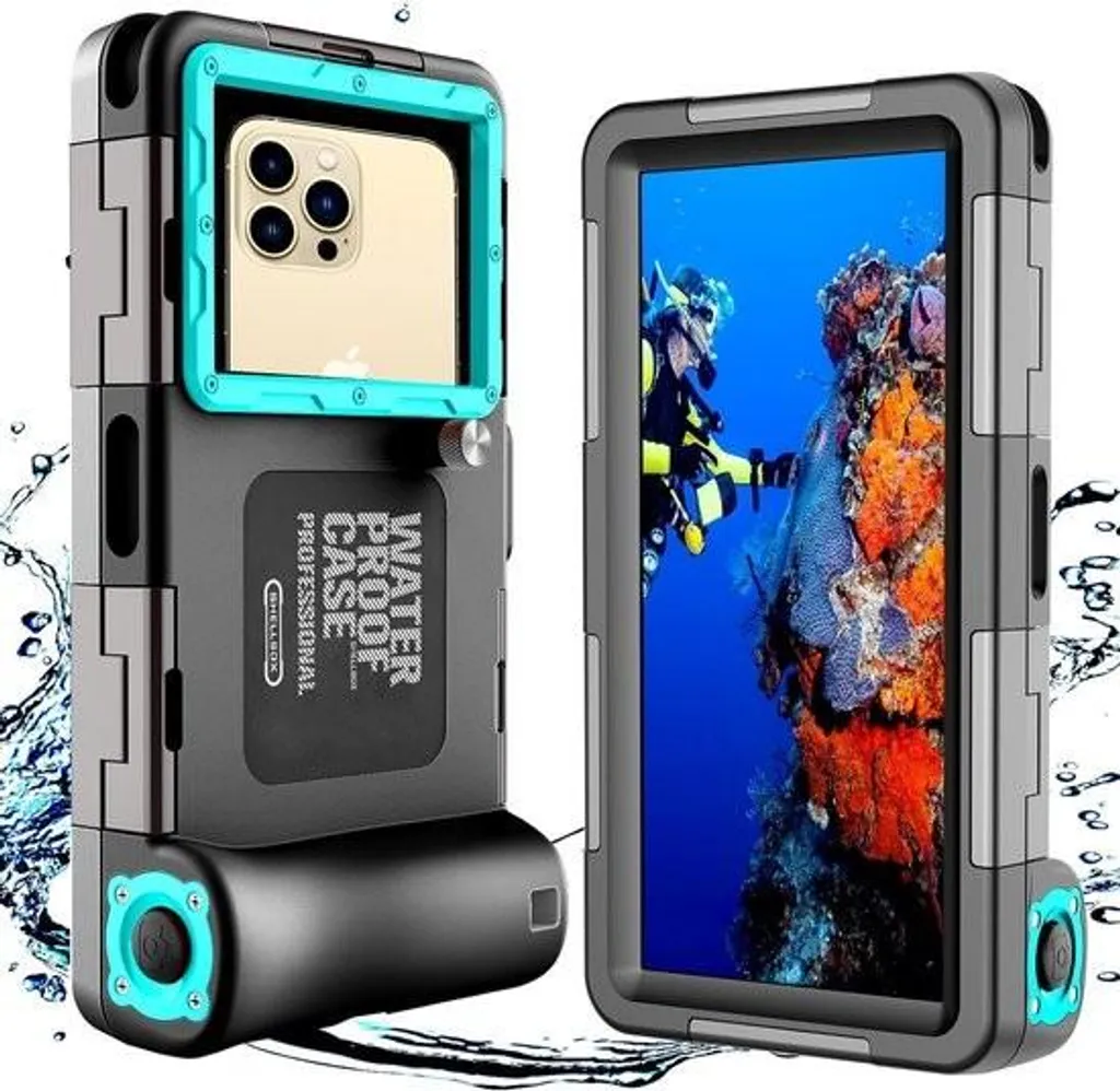 Housse de plongée étanche universelle pour smartphone noir et bleu