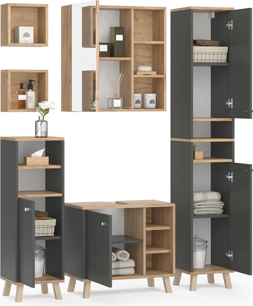 Optimiser petite salle de bain encombrée grâce au pack 5 meubles compacts