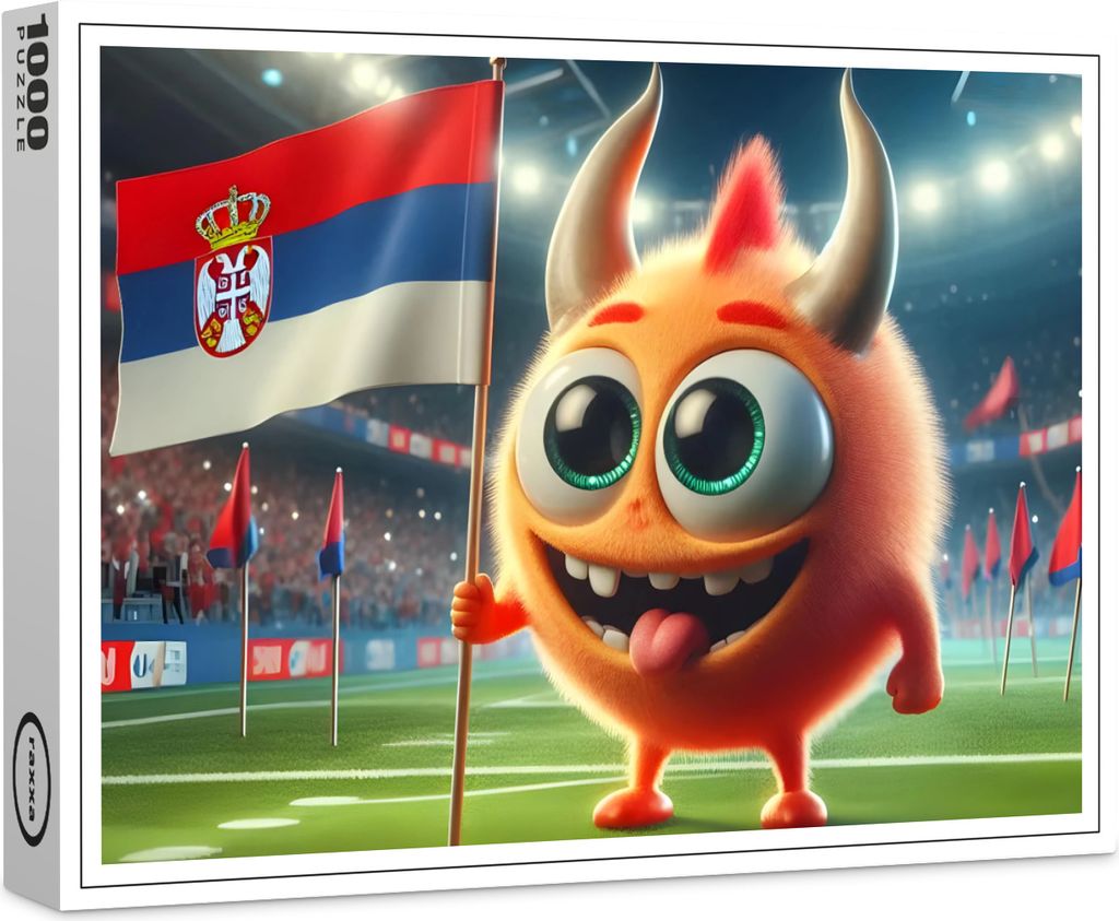 raxxa Premium-Puzzle "Das Serbische Whimsical Monster der Fußball-EM 2024", 1000 Teile