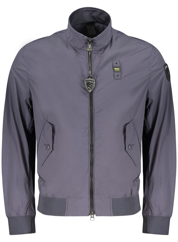 Herrenjacke in Blau: Langarm, Regular Fit, Funktionstaschen