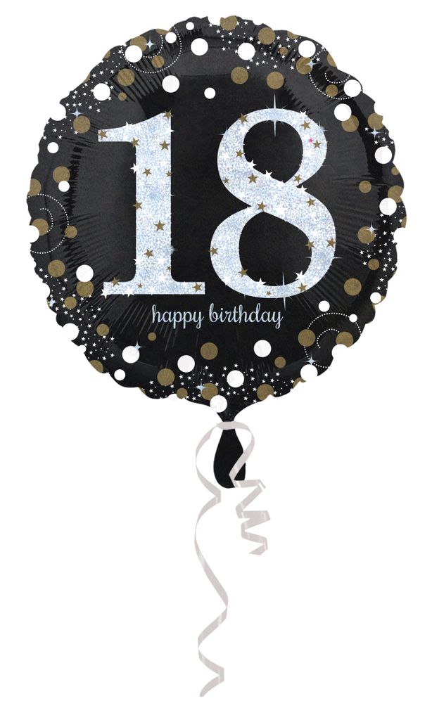 AMSCAN Standard Sparkling Birthday 18 Foli 0 0 0 Produktbild 