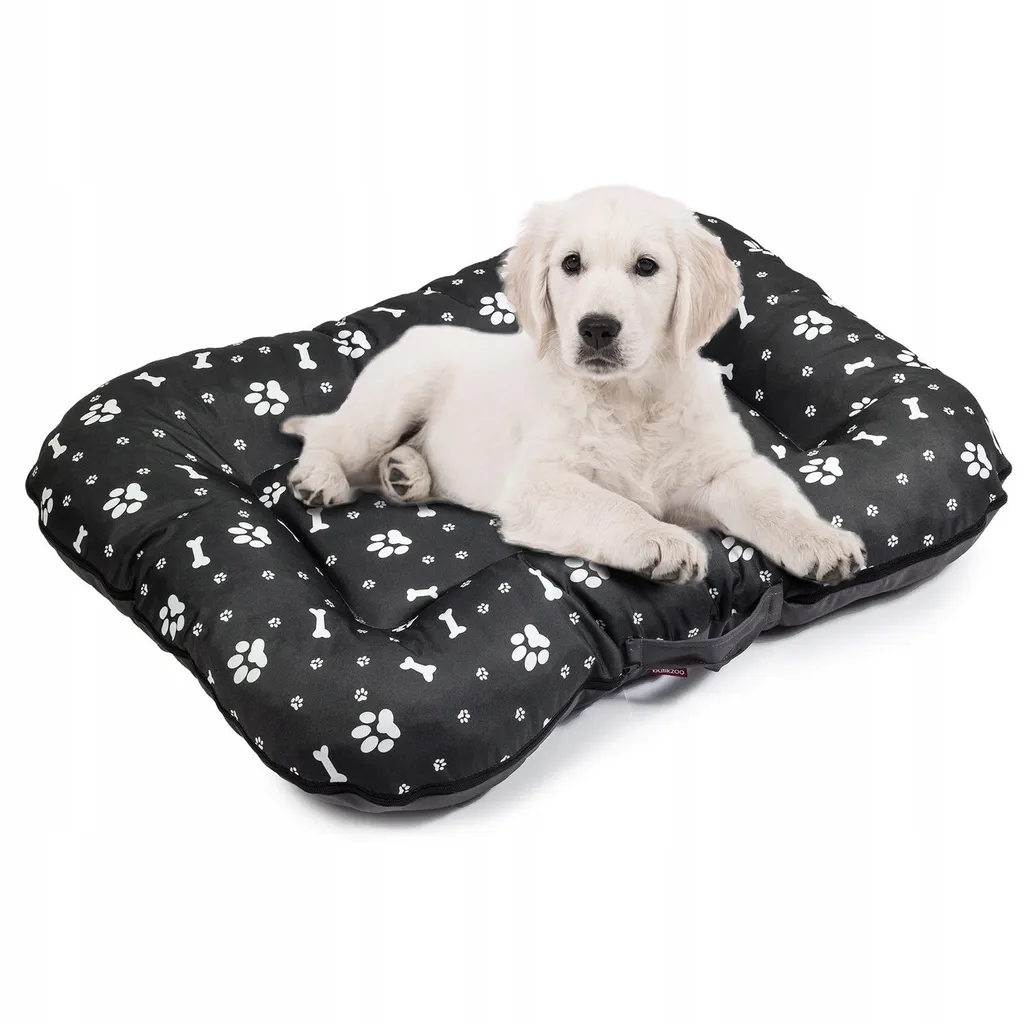 Letto per Cani Large XL 105x85 cm Impermeabile Codura Nero e Bianco