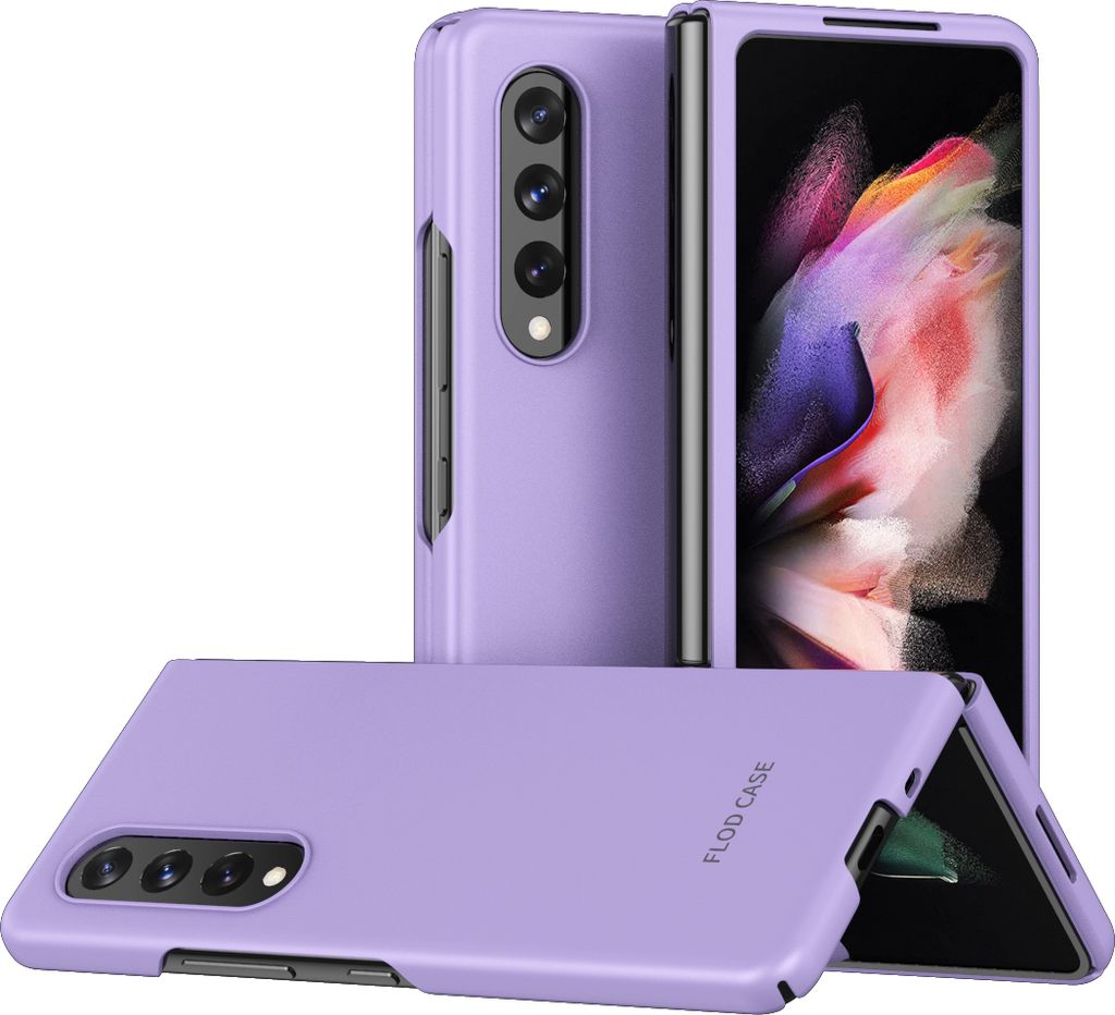 Galaxy Z Fold3 5G Hülle, Ultra dünn Folable Matt PC Handyhülle Stoßfest Kratzfest Schutzhülle für Samsung Galaxy Z Fold 3 5G Violett