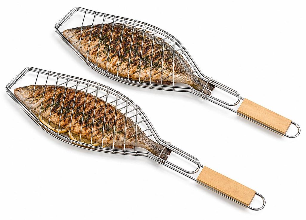 Sada 2 ks: pekáč na ryby, košík na grilování 36 x 15 cm, Obrázek produktu 