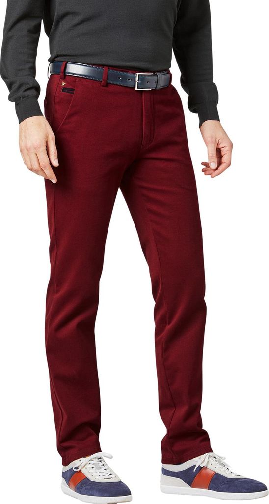Meyer Baumwollhose Bonn bordeaux einfarbig
