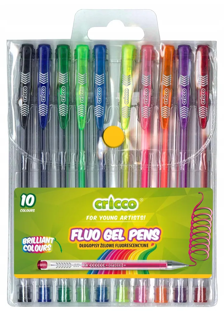 Penne Gel Fluorescenti CRICCO 10 Colori: Set Professionale per Artisti