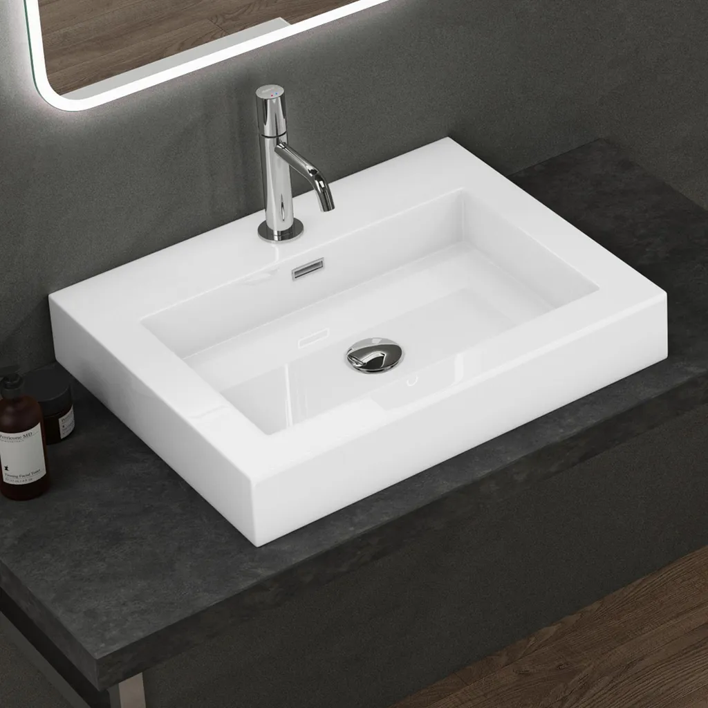 Petit Lavabo Gain de Place 60x48cm : Élégance et Hygiène Facile Doporro