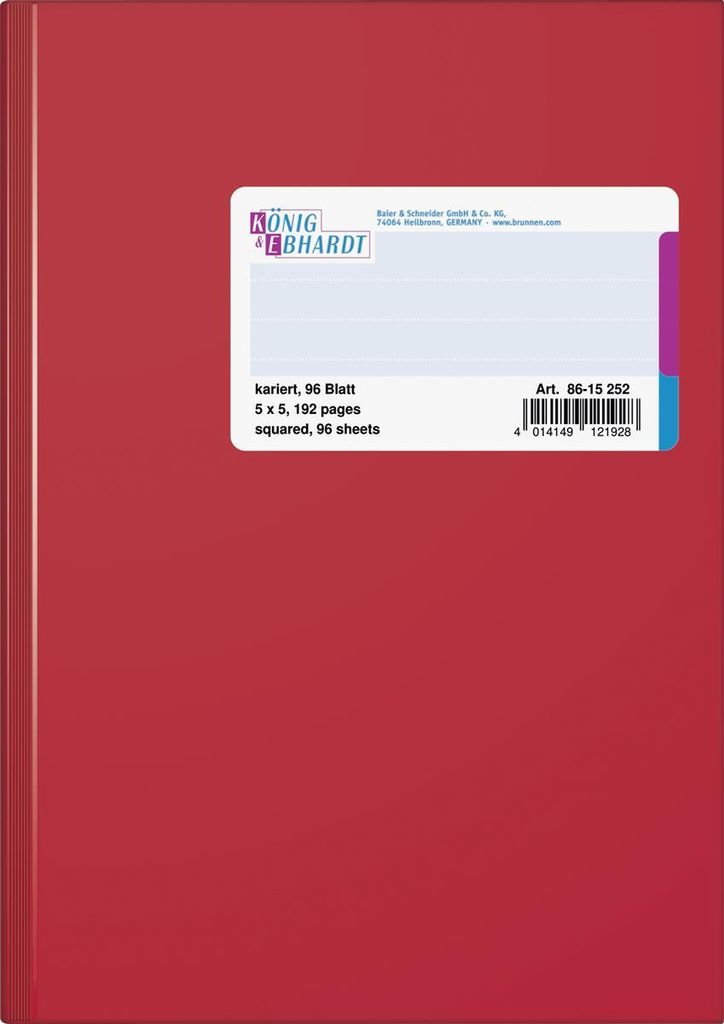 König & Ebhardt Geschäftsbuch 8615252 DIN A5 kar. 96Bl. rt