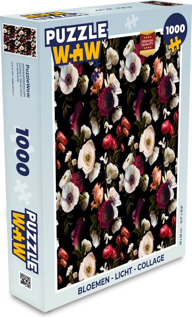 MuchoWow Puzzle 1000 Teile Blumen - Licht - Collage - Spielzeug - Alt und Jung - Spiele - Puzzeln