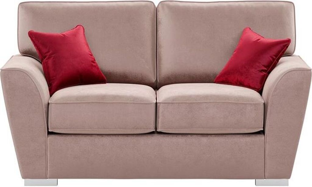 SLF24 - Zweisitzer-Sofa mit gut angepasster Rückenpolsterung Majestic - puderrosa - Velluto 14/rot - Velluto 7
