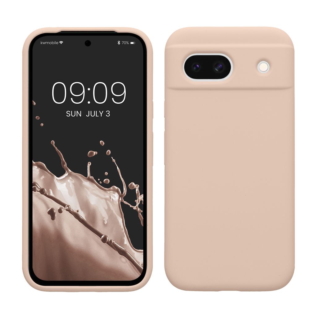 kwmobile Handyhülle für Google Pixel 8a Hülle, für Pixel 8a Case - Hülle Silikon - kabelloses Laden - Coconut Swirl