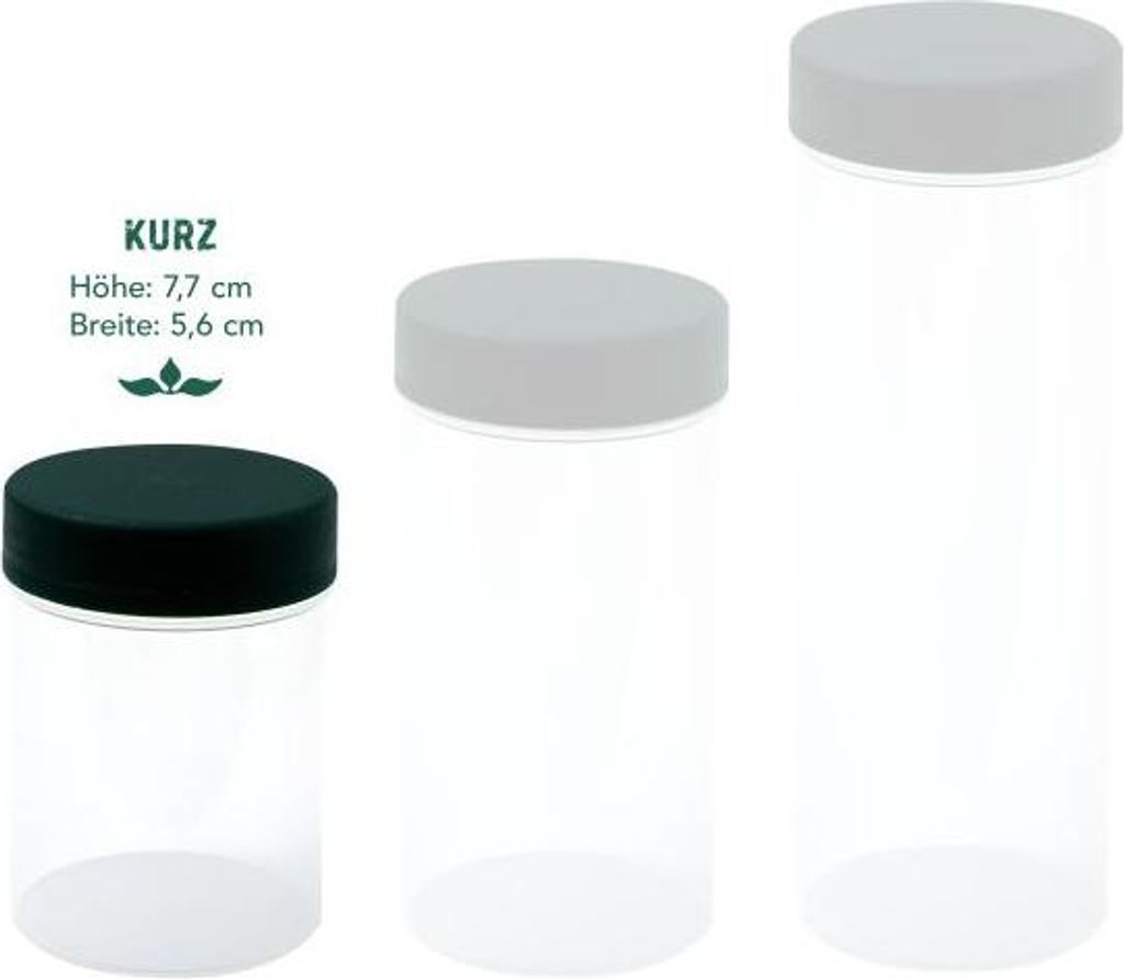 leere Gewürzdose transparent kurz