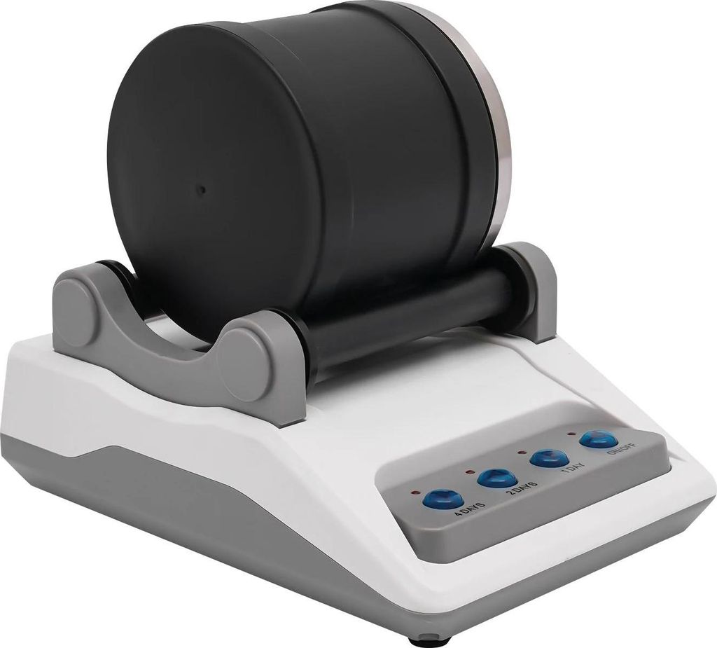 Steinpoliermaschine Set - Trommelpolierer Kit - EU-Stecker 100–240 V AC - Timer 1/2/4 Tage - 12 V/1000 mA Netzteil - Für 8+ Jahre - 15,7×20,8×...