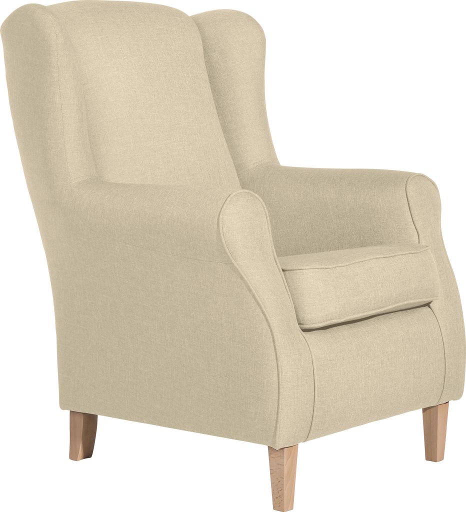Max Winzer Ohrenbackensessel Lorris - Flachgewebe beige - Produktbild 