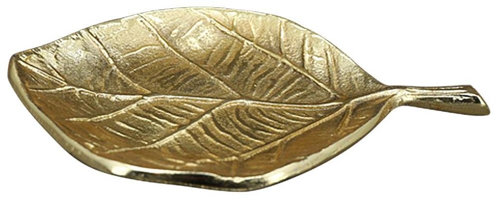 Dekoteller Blatt Dekotablett Tablett Wohndeko Alu gold 23 Produktbild 